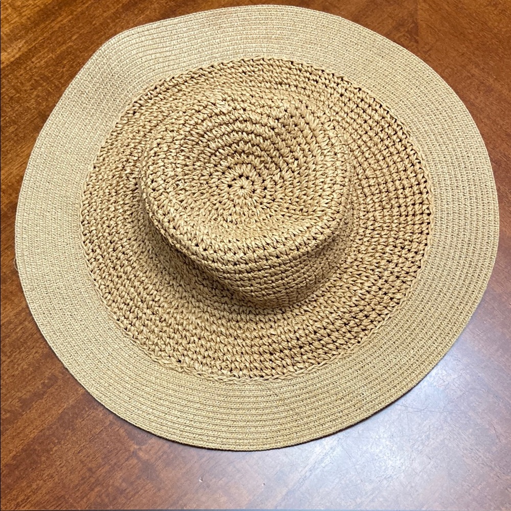 Tan Straw Floppy Hat